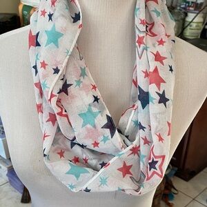 White Scarf with Stars, Infinity Scarf